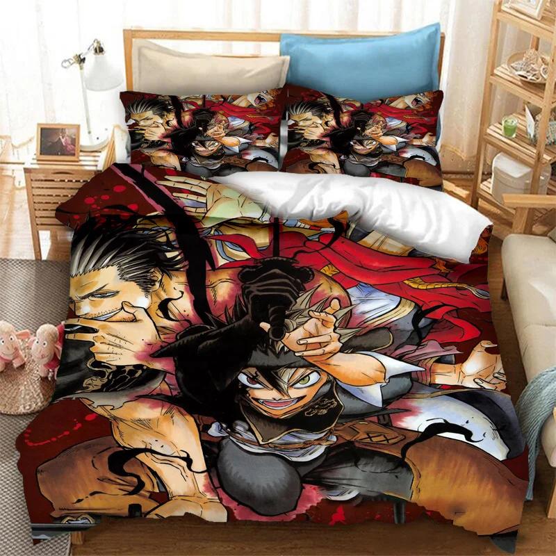 Comforter Anime Black Clover Asta 2_3Pcs Bedding Set Bedroom Single Twin King _Size Home Textiles