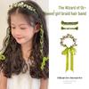 Mint Green Children's Braiding Headband with Flowing Ribbons - Perfect for Festivals and Birthdays