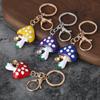 Colorful Enamel Mushroom Keychain Cute Cartoon Charm Key Ring For Bag Decoration Gift