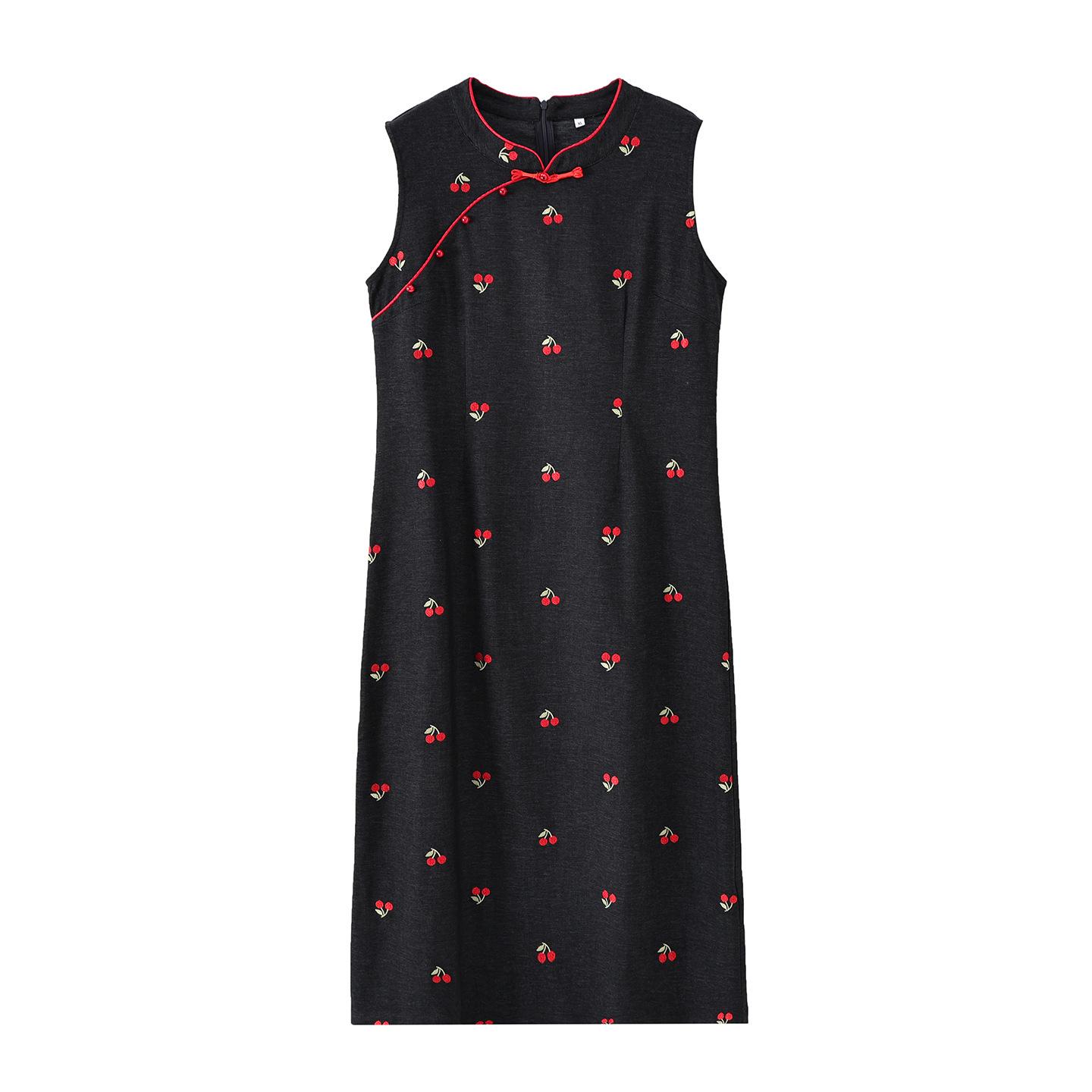

Plus Size Summer 2026 Embroidered Qipao Dress for Women - Slimming, High-End Chinese Style Skirt 5XL (100-120 kg)