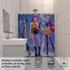 1pc Girl Group Star Stage Print Waterproof Shower Curtain Partition Privacy Hanging Curtain 12 Hooks Multi Size Machine Washable