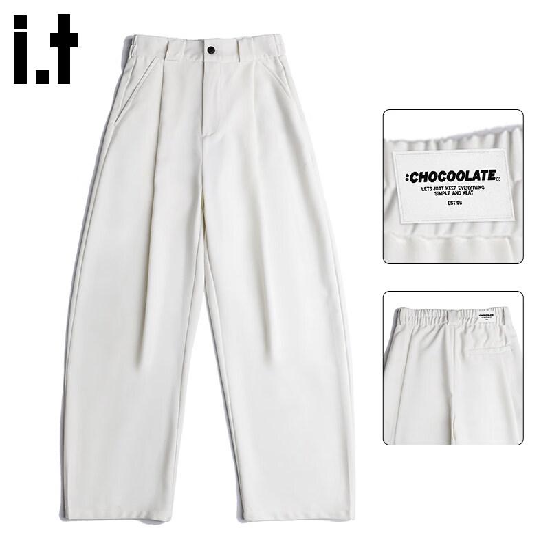 CHOCOOLATEit Men's Loose Fit Curved Leg Casual Pants