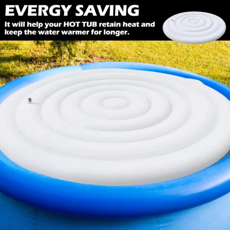 Runde Whirlpool-Aufblasabdeckung Isoliert und Regendicht Energiesparende Abdeckung für ein komfortables Spa-Erlebnis 145cm/165cm