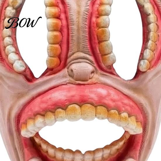 Realistic Grimace Mask Halloween Horror Mask, with Hollow Fangs, Lightweight Breathable Creepy Fangs PU Foam for Party Cosplay Costume Props