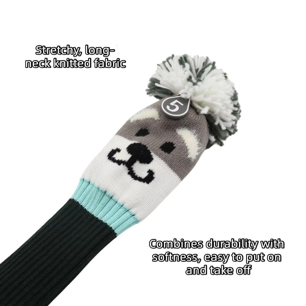 Protective Case Wood Golf Covers Schnauzer Designed Golf Knitted Sock Covers  for Fairway