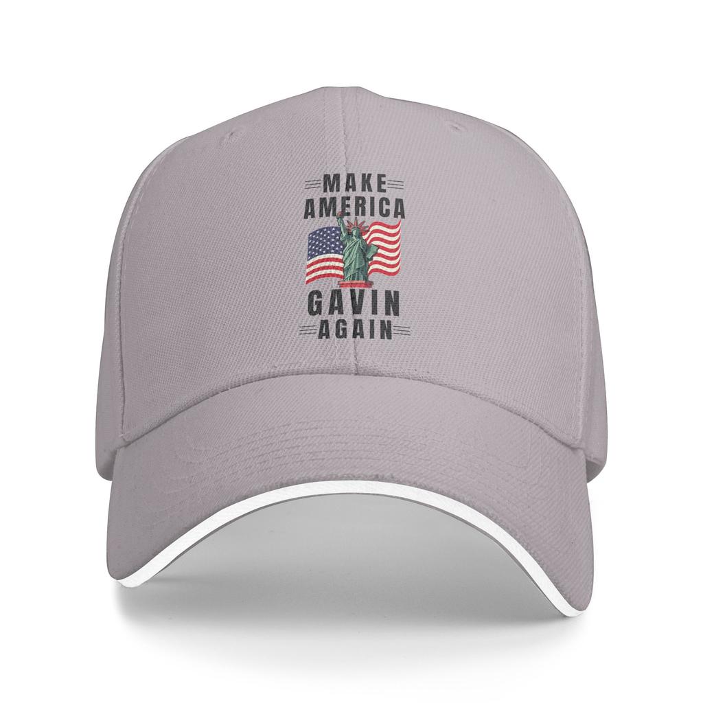 Make America Gavin Again USA Baseball Cap Retro Sandwich Hat Men Women Breathable Hats Cap Workouts