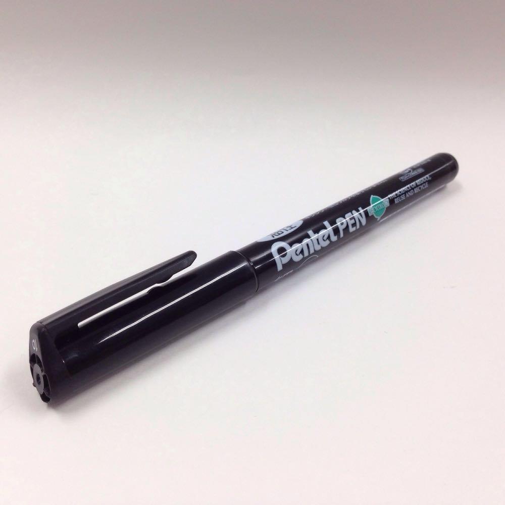 Pentel pen round point 10 pieces set black oil-based ENMS50-A lead/fine