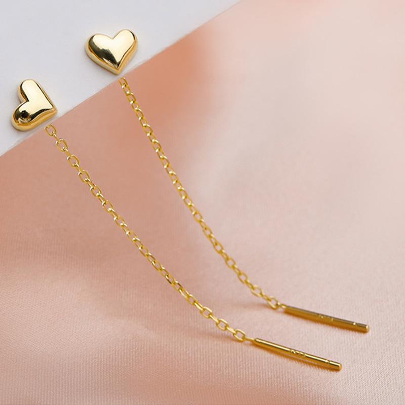 2025 Trendy Heart Drop Earrings - Women's Elegant Thread Design