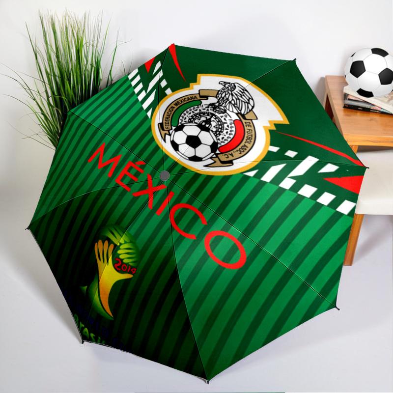 Mexico Football Team Emblem Printed Automatic Umbrella, 8-Frame for Travel, camping, Casual Umbrella, Essential Gift for  for family and friends