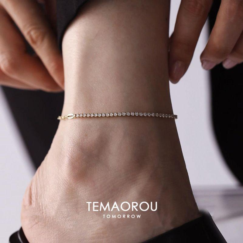 

Изысканный Сломанный Галактический ~ Ощущение Старых Денег Мигающий Ганг Дрил Золотой Браслет на Ногу Высококлассный и Модный Дорогая Цепочка на Ногу Украшения для Лодыжки Изысканный Single gold drill anklet