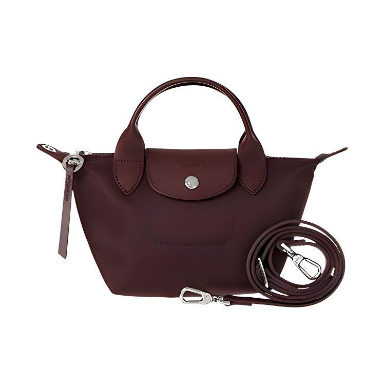 Longchamp Le Pliage Néo 17 Short Handle Fabric Dumpling Bag Mini Women Handbags Dark-Red 1500598P52