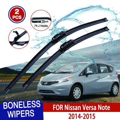 Für Nissan Versa Note 2014-2015 Auto Scheibenwischer U-Typ Weichgummi Rahmenlos Bügellos Auto Scheibenwischer 24"+14"""