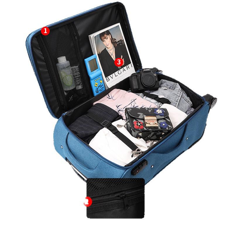 Large Capacity Oxford Cloth Trolley: 20-30 inch Suitcase with Universal Wheels and Password Lock for Men and Women, Ideal for Business Travel.