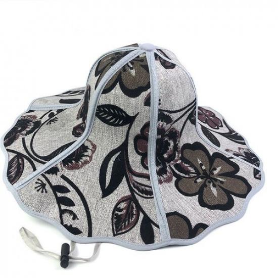 Женская летняя складная шляпа от солнца с цветочным принтом, уличная соломенная пляжная шляпа с широкими полями, повседневная шляпа от солнца