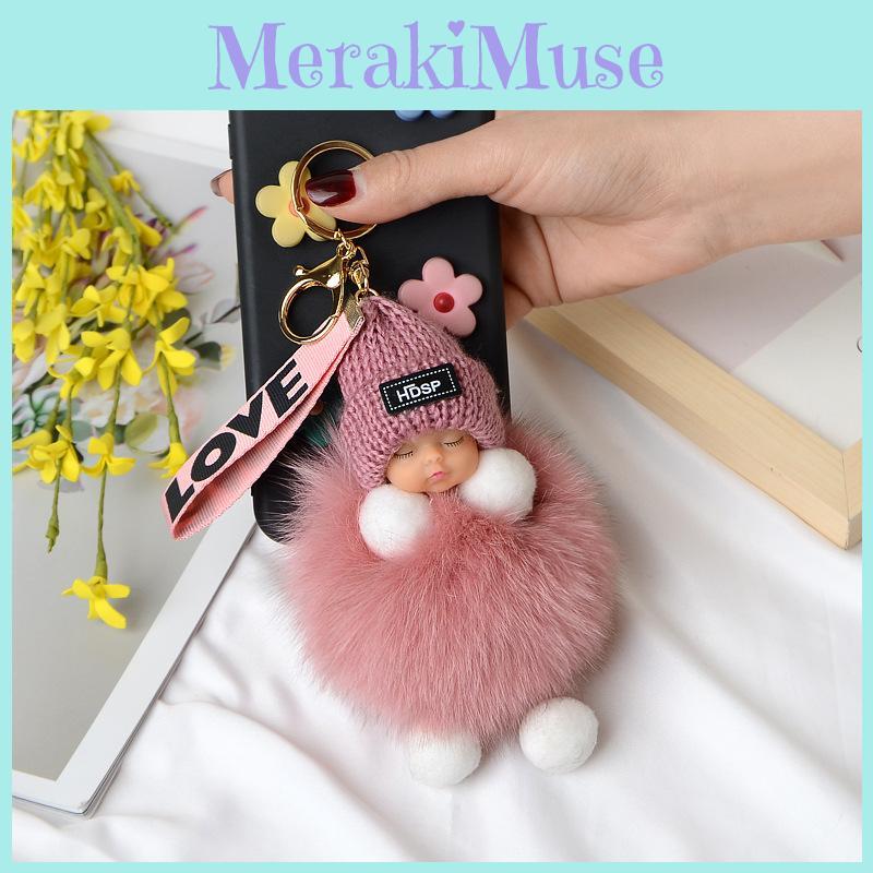 Schlafpuppe Plüschball Schlüsselanhänger Taschenanhänger Niedliche Dekoration Ornament Geschenk Spielzeug