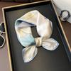 100% Silk Floral Square Scarf Women French Vintage Style Lightweight Neck Wrap Accessory