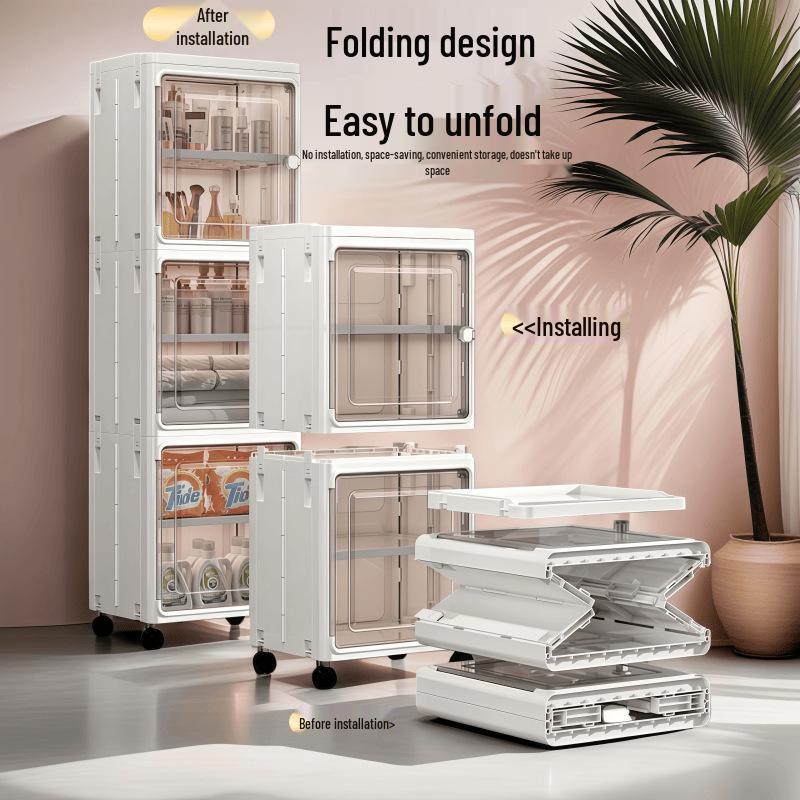 Large Capacity Floor-Standing Dustproof Gap Storage Cabinet for Bathroom