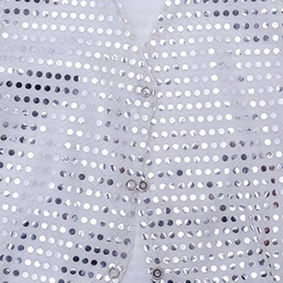 Children's Sequin Vest for Boys Stage Performance Costume Kids Hip-hop Jazz Dance Waistcoat Loose Fit Vest for Parties Performances