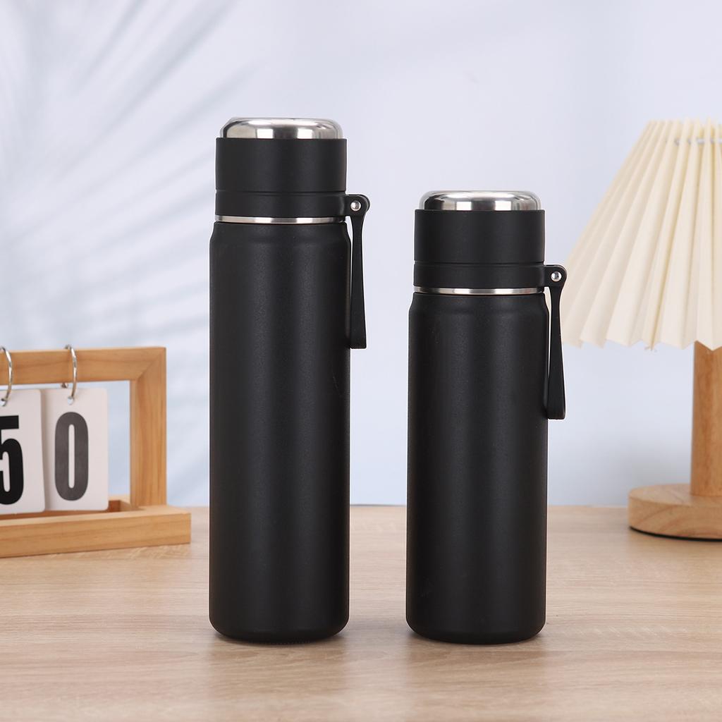 Einfacher Edelstahl-Vakuumbecher mit Teeglas, tragbarer Seil-Sportkessel, hochwertiges Erscheinungsbild, handlicher Wasserbecher