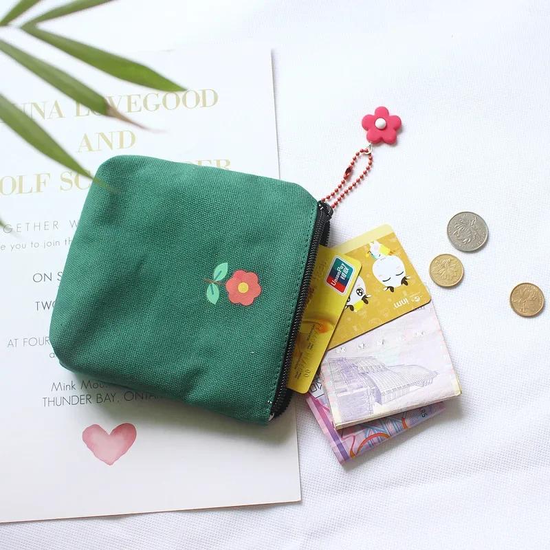 2024 Women Girl Flower Canvas Sanitary Pad Organizer Tampon Storage Holder Organizer Napkin Storage Bags Cosmetic Pouch Case