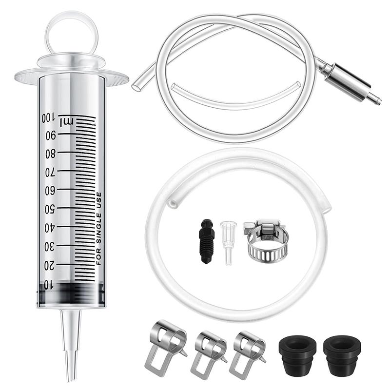 Motorcycle Hydraulic Brake Bleed Kit 100Ml Syringe 50Cm Hose Universal For Motorbikes Scooters