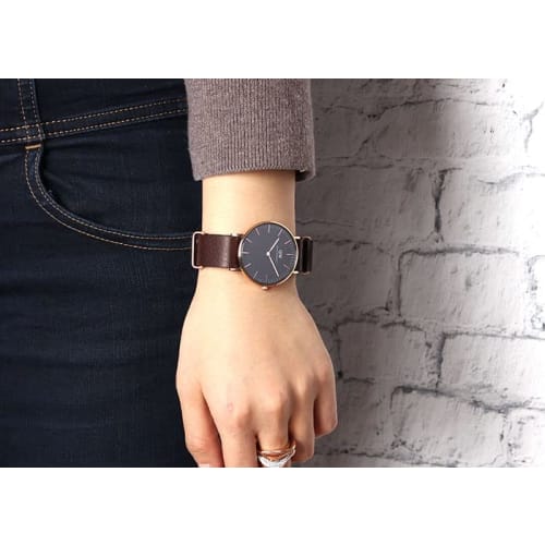 MOD NATO Strap Watch Replacement Band, Italian Leather, Dark Brown with Silver Buckle, Compatible with 18mm NATO Straps
