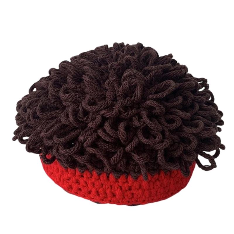 Childrens Curly Hair Hat Stretchy Cotton Mix Unisex Winter Hat For Halloween And Outdoor Play