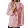Women S Plush Double Breasted Mid Length Coat Notched Lapel Casual Warm Outerwear