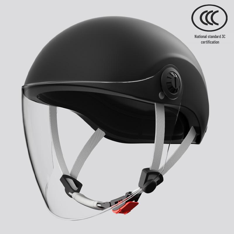GB 3C Certified Unisex Electric Vehicle Helmet - Summer & All-Season Motorcycle Safety Half Helmet