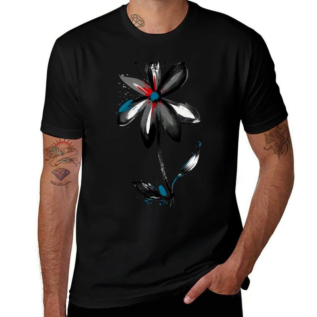 Flower Of The Night Impressionist Art Tshirt Minimalist Plain Crew Neck Tshirt