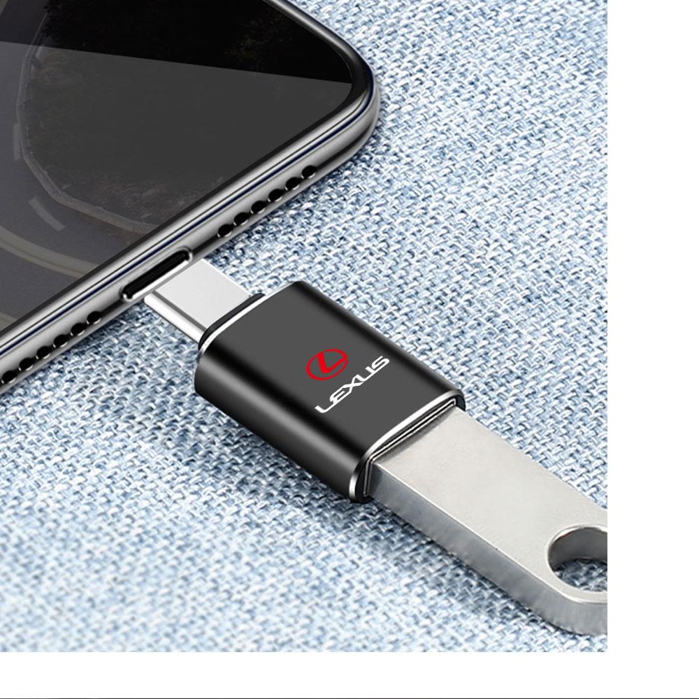 Car USB Adapter Card Reader OTG Type C Phone Computer Connector For Lexus FSport IS RX NX IS250 IS300 LX570 RX450h CT200h RX300 IB3