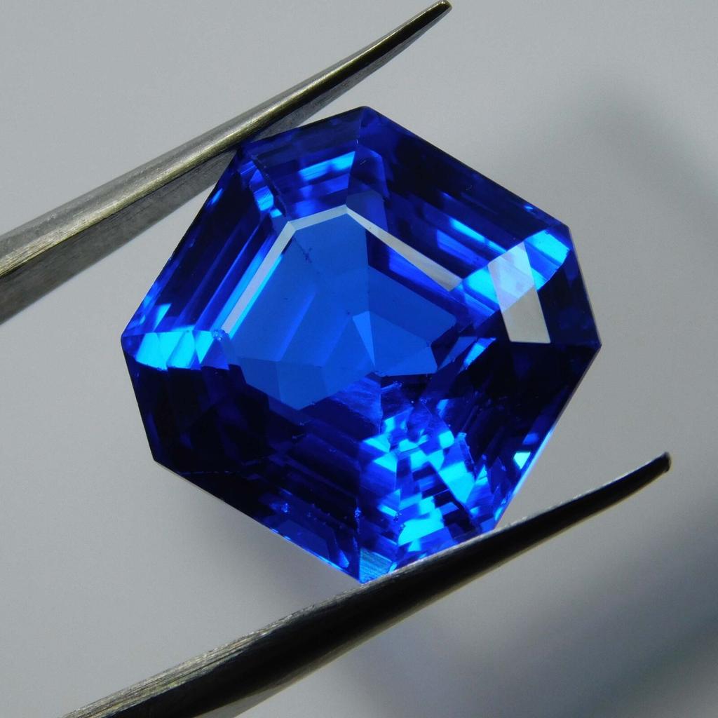 Natural Blue Tanzanite Loose Gemstone Unique Emerald Shape 10.70 Ct for Jewelry Making and Crafts