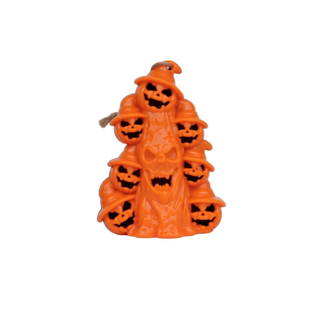 Halloween Ghost Night Light Decorative Figurine with Pumpkin Shape LED Lighting for Holiday Indoor Tabletop Display