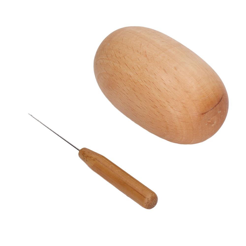 Wood Darning Egg Tool Glossy Finish Hand Knitting Tool Darning Mushroom Tool For Clothes Repair