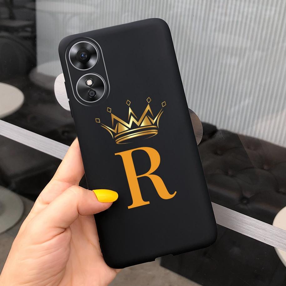 For Oppo A17 Case CPH2477 Luxury Letters Cover Soft Silicone Phone Case For Oppo A17K A 17 OppoA17 Back Cover 6.56'' Fundas Capa
