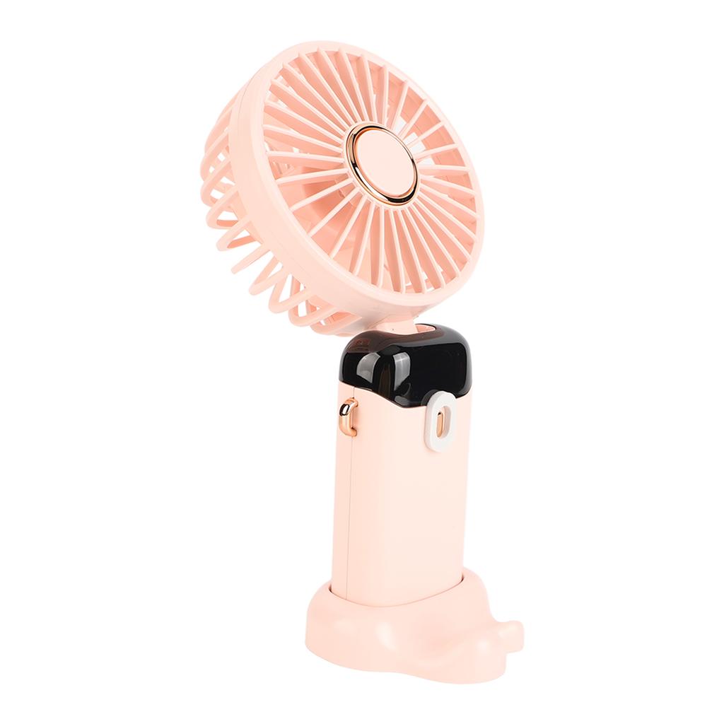 Mini Handheld Fan ABS Portable Digital Display USB Charging Foldable Neck Hanging Fan with Lanyard for Office Outdoor