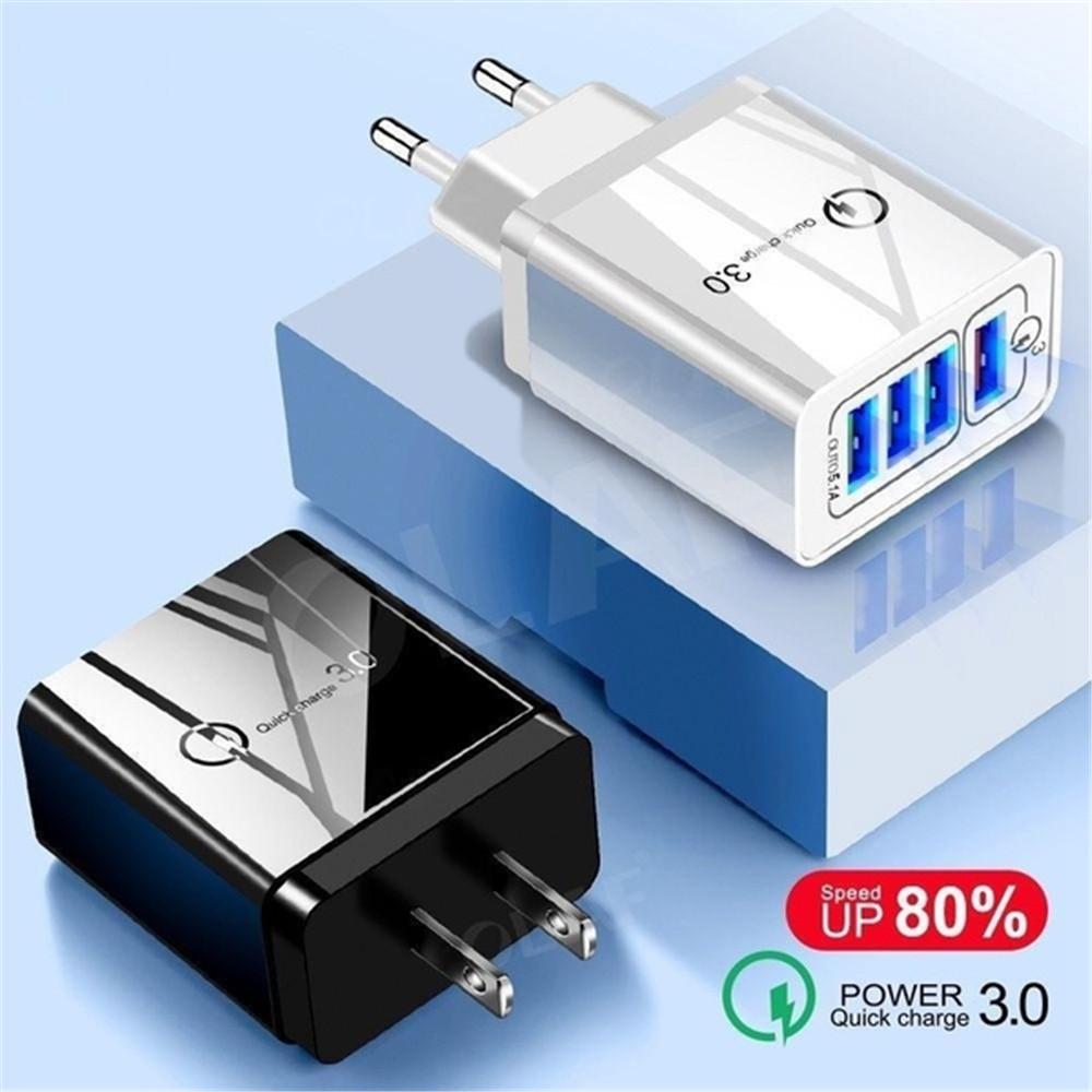 Cellphone Charger with 4 USB port Fast Charging for iPhone Samsung Xiaomi Huawei Smartphone Travel Power Adaptor