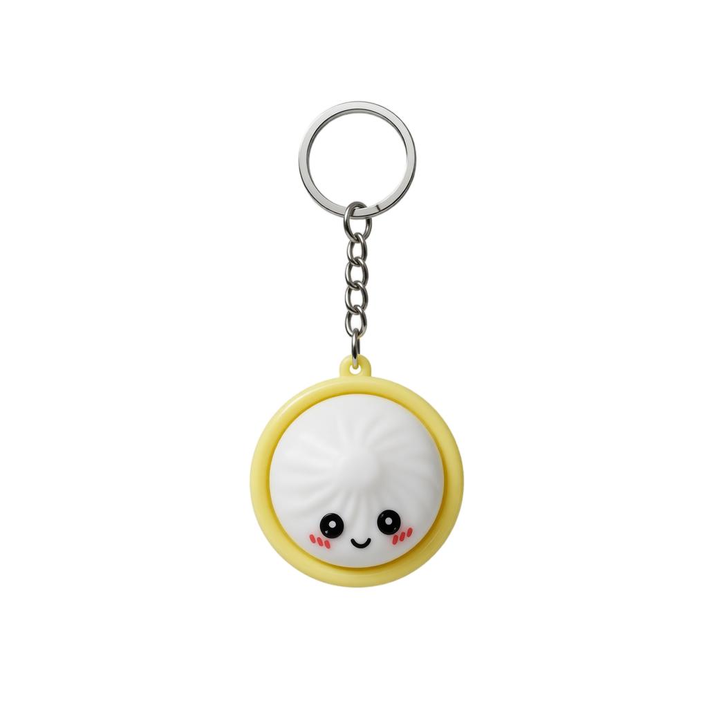 Bao Bun Toy Keychain with Light-Up Buttons - Stress Toy