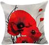 Charming Retro Watercolor Oil Painting Red Poppy Cotton Linen Throw Pillow Case Cushion Cover New Home Office Indoor Decorative