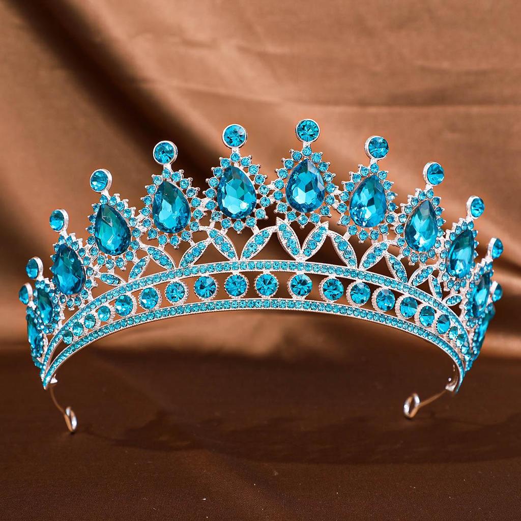 European & American Tiara Bridal Headwear: Princess Crown with Alloy & Inlaid Diamonds