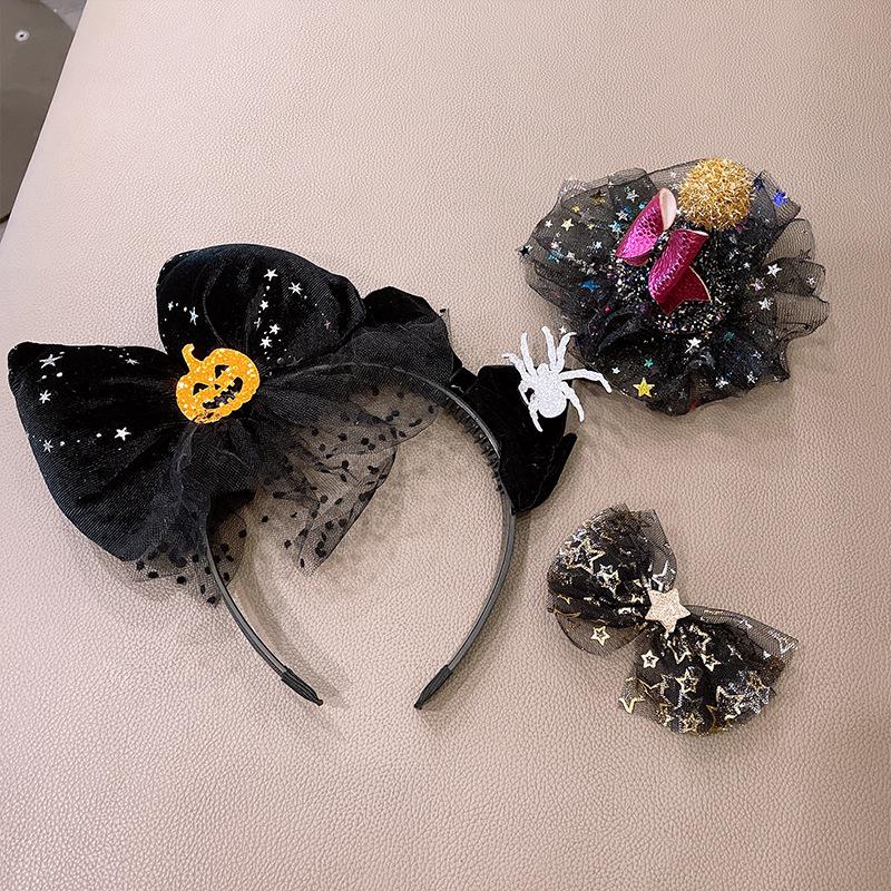 Bandeau Citrouille d'Halloween Squelettique & Pinces à Cheveux Mignonnes pour Enfants