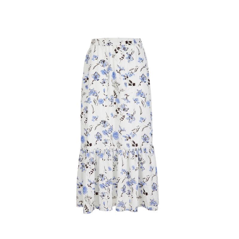 VEROMODA Women's High-Waist A-Line Printed Long Skirt