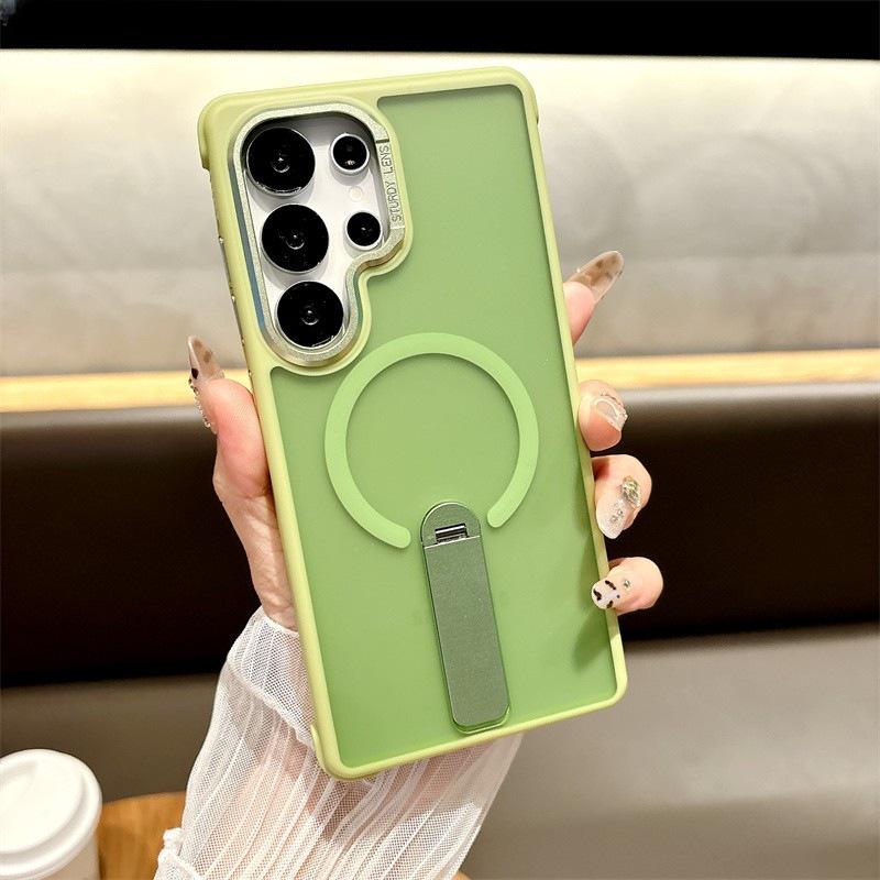 

Compatible Samsung S26 Ultra Magnetic Bracket Case & S25 Plus Frosted Skin Feel Couple Protective Cover Samsung S25 Ultra