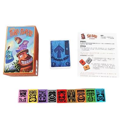 Versão Chinesa Inglesa Jogo de Tabuleiro Tiki Topple Cartas Estratégia Jogo de Festa Divertido 2-4 Jogadores