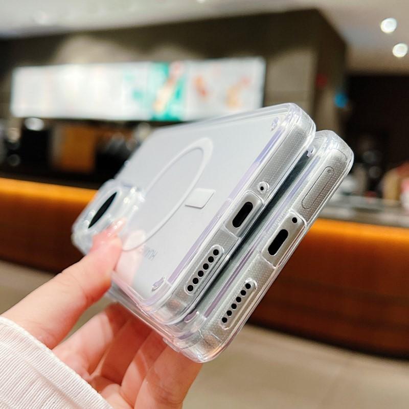 Skaidrus Magsafe dėklas skirtas Xiaomi Mi 15 14 13 Pro Ultra 13T 14T Redmi Note 13 14 4G 5G, magnetinis, atsparus smūgiams, kietas dangtelis