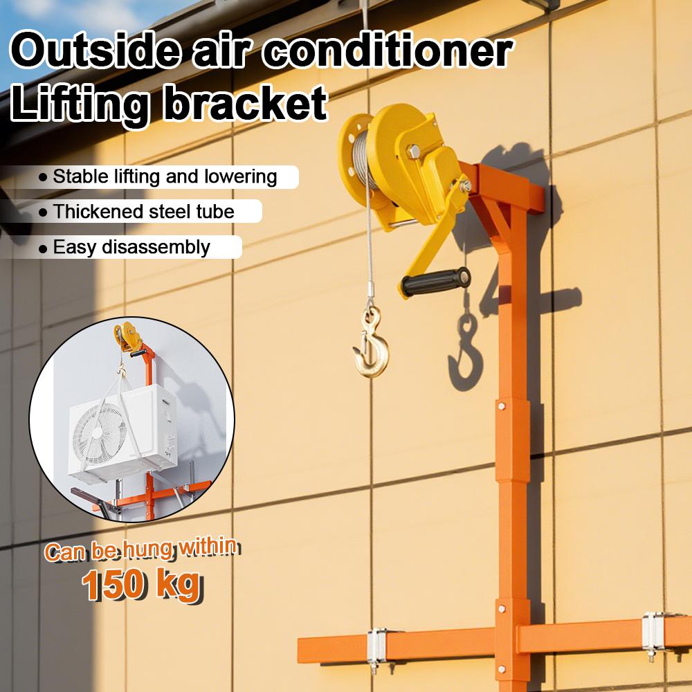 Air Conditioner Suspension Bracket Removal Tool Outdoor Air Conditioner Bracket Hand-Cranked Winch Air Conditioner Lift Crane