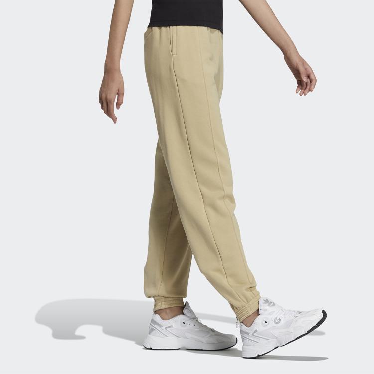 Adidas Originals Loose Fit Drawstring Elastic Waist Knit Sports Pants Women Bottoms Prairie-Brown HD0341