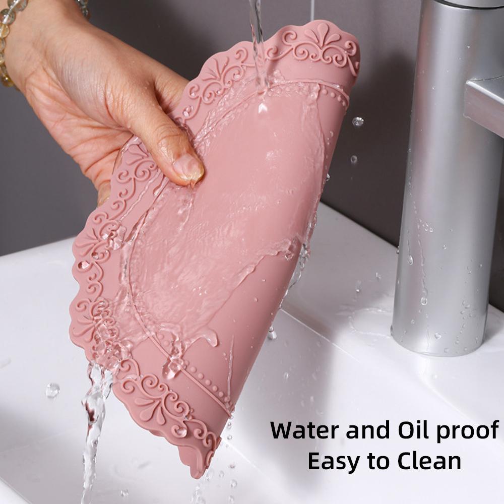 Silikon-Abtropfmatte, hitzebeständig, zum Abtropfen von Geschirr, langlebiges Kissen, Geschirr, Tischset