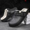 Winter Fur Slippers for Men Casual Cotton Slippers Non-slip Platform Slides Men's Plush Warm Winter Slipper Home Cotton Slippers