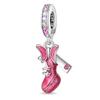 Sweet Romantic Copper Metal Princess Letter Pink High Heels Handbag Dress Charm Bead Components Bead Components Compatible With Pan Authentic